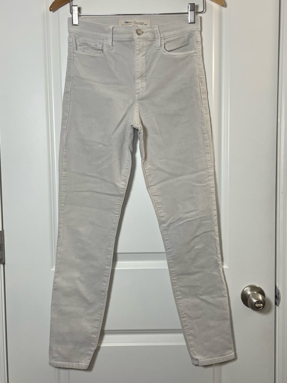 Gap 1969 Super High Rise True Skinny Pants Size 27 Beige Soft Stretch